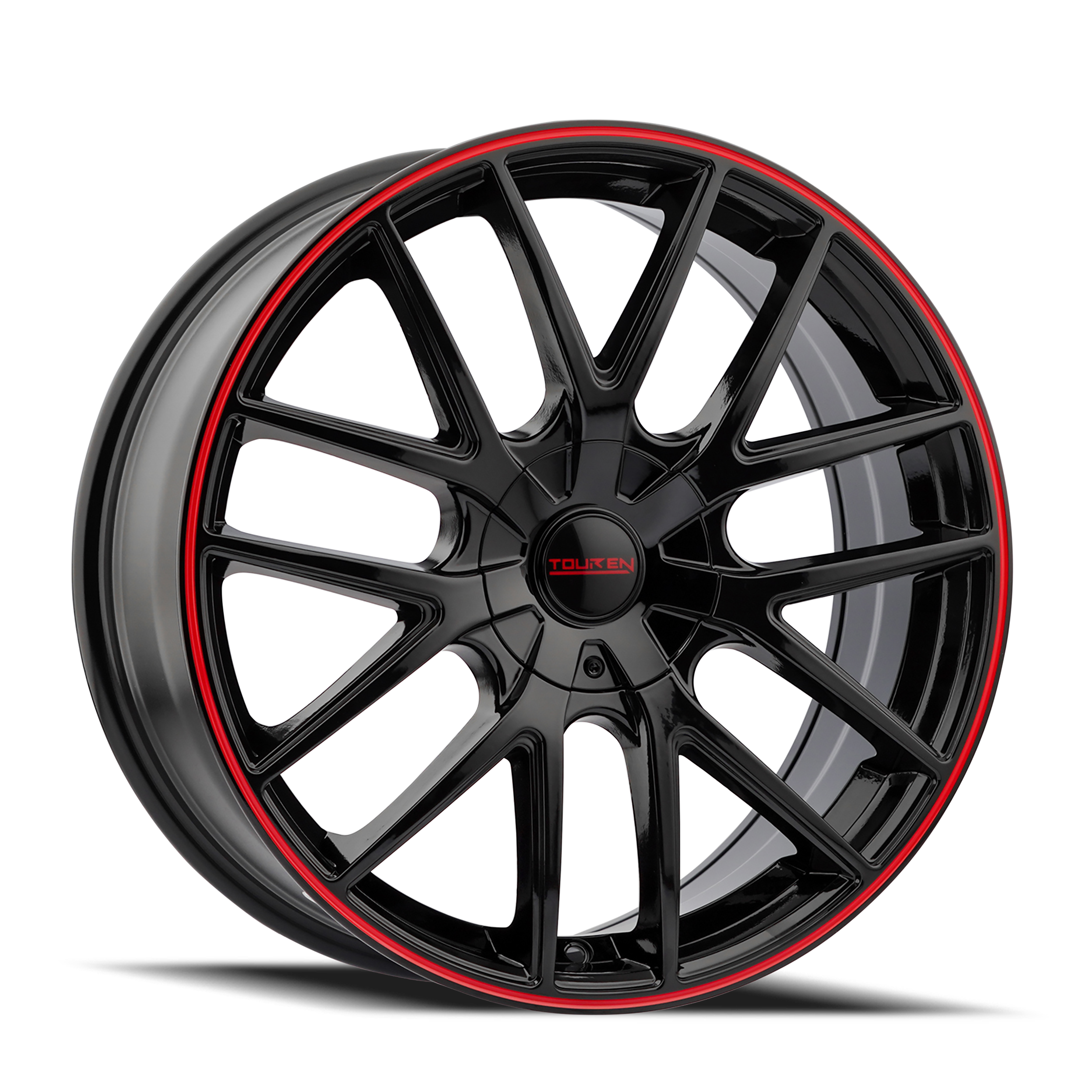 TOUREN TOUREN TR60 3260 GLOSS BLACK WITH RED RING 20X8.5 5-112/5-120 40MM 74.1MM