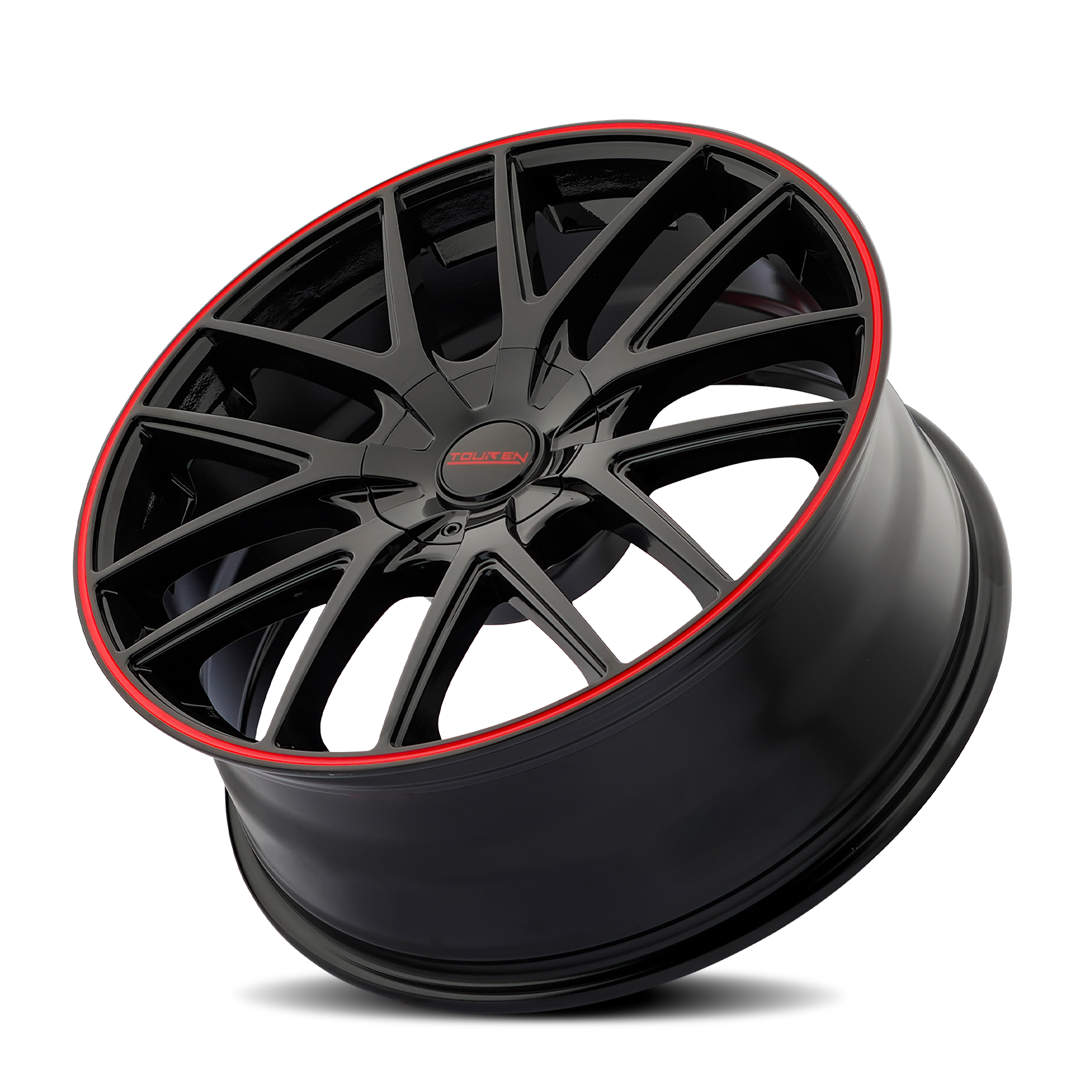 TOUREN TOUREN TR60 3260 GLOSS BLACK WITH RED RING 18X8 5-115/5-120 20MM 74.1MM