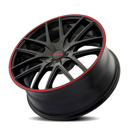 TOUREN TOUREN TR60 3260 GLOSS BLACK WITH RED RING 16X7 4-100/4-114.3 42MM 67.1MM