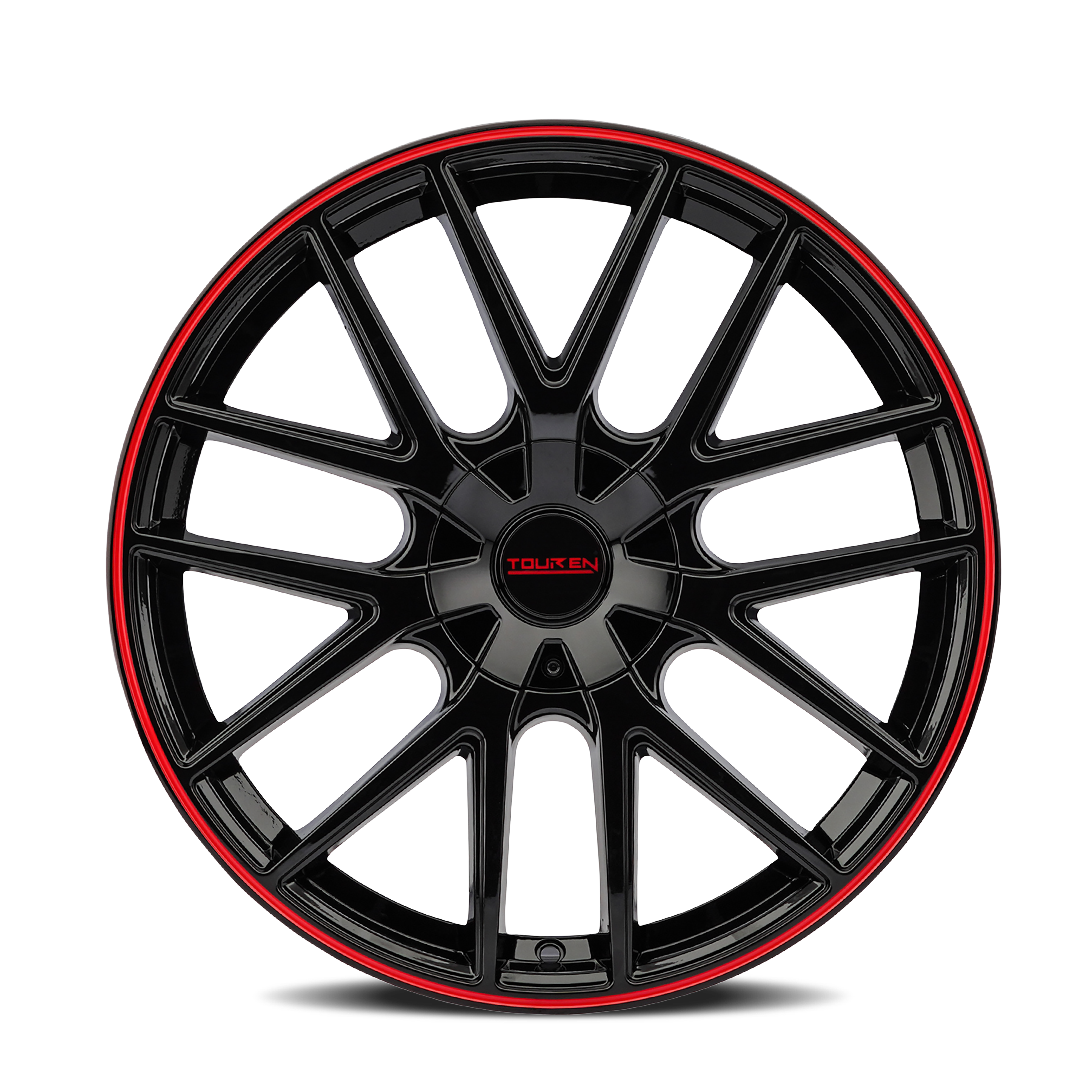 TOUREN TOUREN TR60 3260 GLOSS BLACK WITH RED RING 16X7 5-112/5-120 42MM 72.62MM