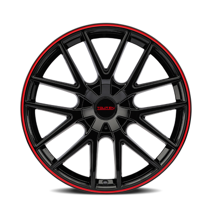 TOUREN TOUREN TR60 3260 GLOSS BLACK WITH RED RING 20X8.5 5-115/5-120 20MM 74.1MM