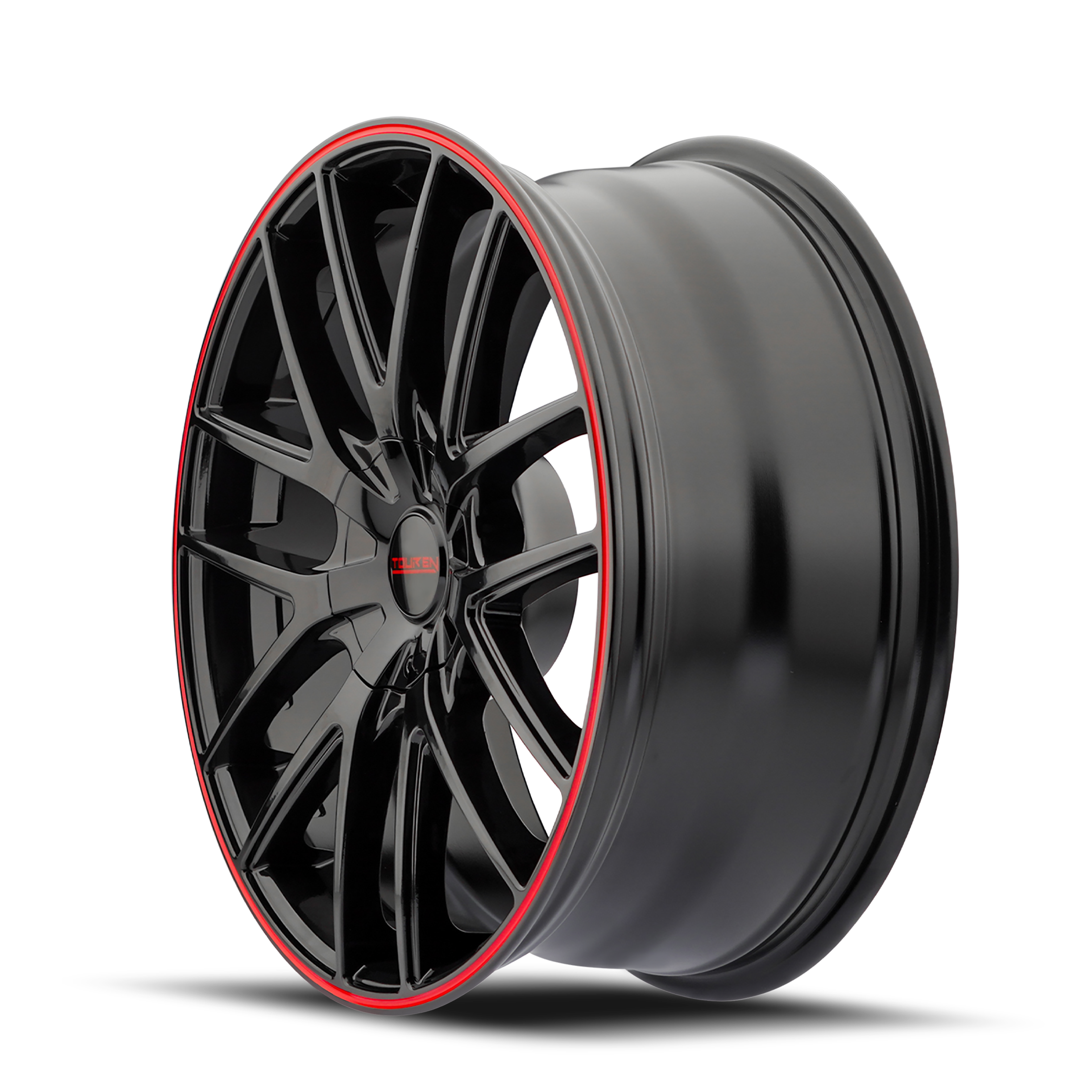 TOUREN TOUREN TR60 3260 GLOSS BLACK WITH RED RING 18X8 5-112/5-120 40MM 74.1MM