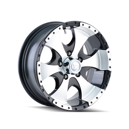 ION ALLOY ION TRAILERWHEELS 136 GLOSS BLACK MACHINED 15X6 5-114.3 0MM 83.82MM