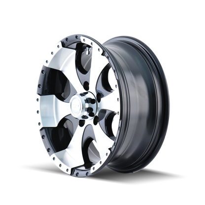 ION ALLOY ION TRAILERWHEELS 136 GLOSS BLACK MACHINED 15X6 6-139.7 0MM 108MM