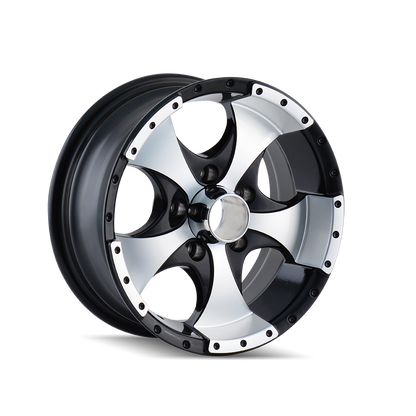 ION ALLOY ION TRAILERWHEELS 136 GLOSS BLACK MACHINED 14X6 5-114.3 0MM 83.82MM