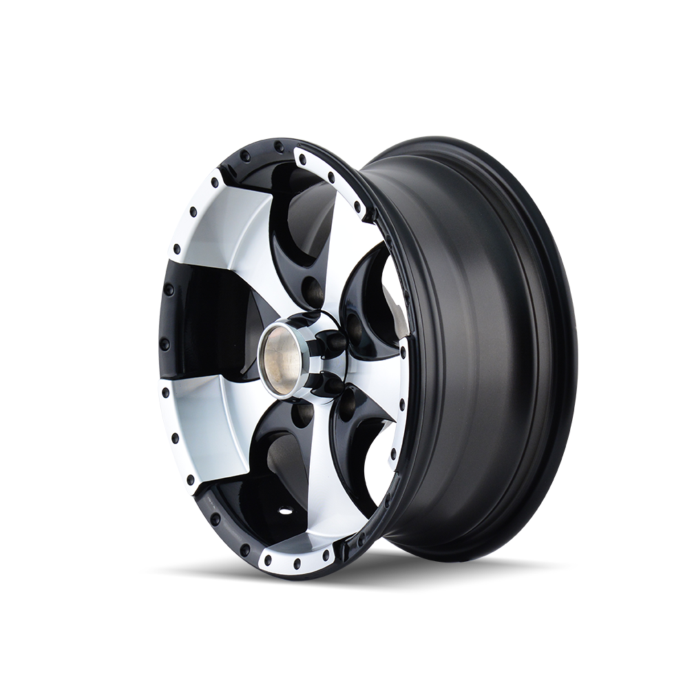 ION ALLOY ION TRAILERWHEELS 136 GLOSS BLACK MACHINED 15X6 6-139.7 0MM 108MM