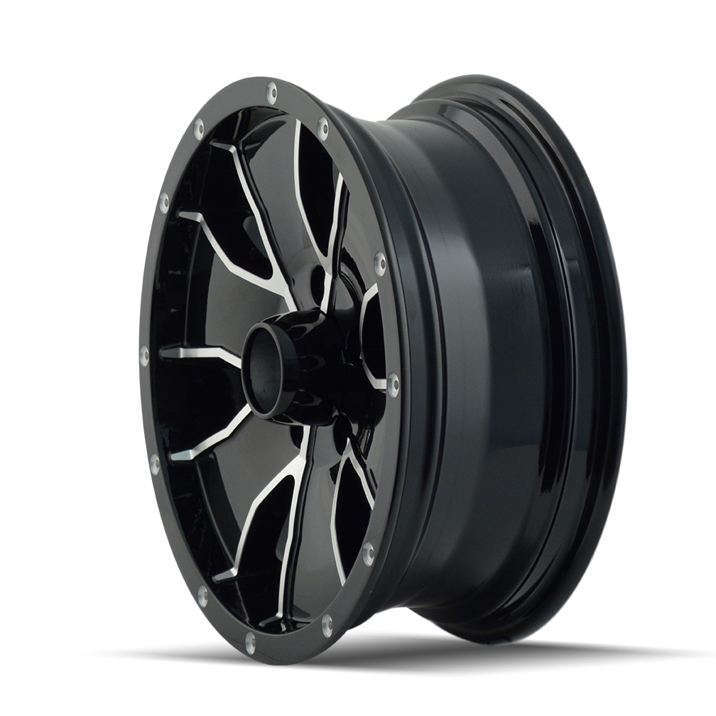 ION TRAILER TRAILER WHEELS 14 GLOSS BLACK MACHINED 15X6 5-114.3 0MM 83.82MM