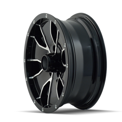 ION TRAILER TRAILER WHEELS 14 GLOSS BLACK MACHINED 15X6 6-139.7 0MM 108MM