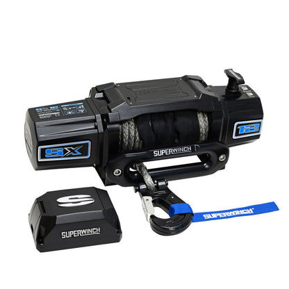 Superwinch 12000 LBS 12V DC 3/8in x 80ft Synthetic Rope SX12SR Winch - Semi Gloss Black