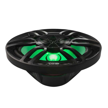 DS18 NXL Series Coaxial Marine Speaker w RGB Lights 6x9in 2-Way 125 Watts RMS 4 ohm Black w Cover