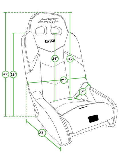 GT4 Suspension Seat, Black and
