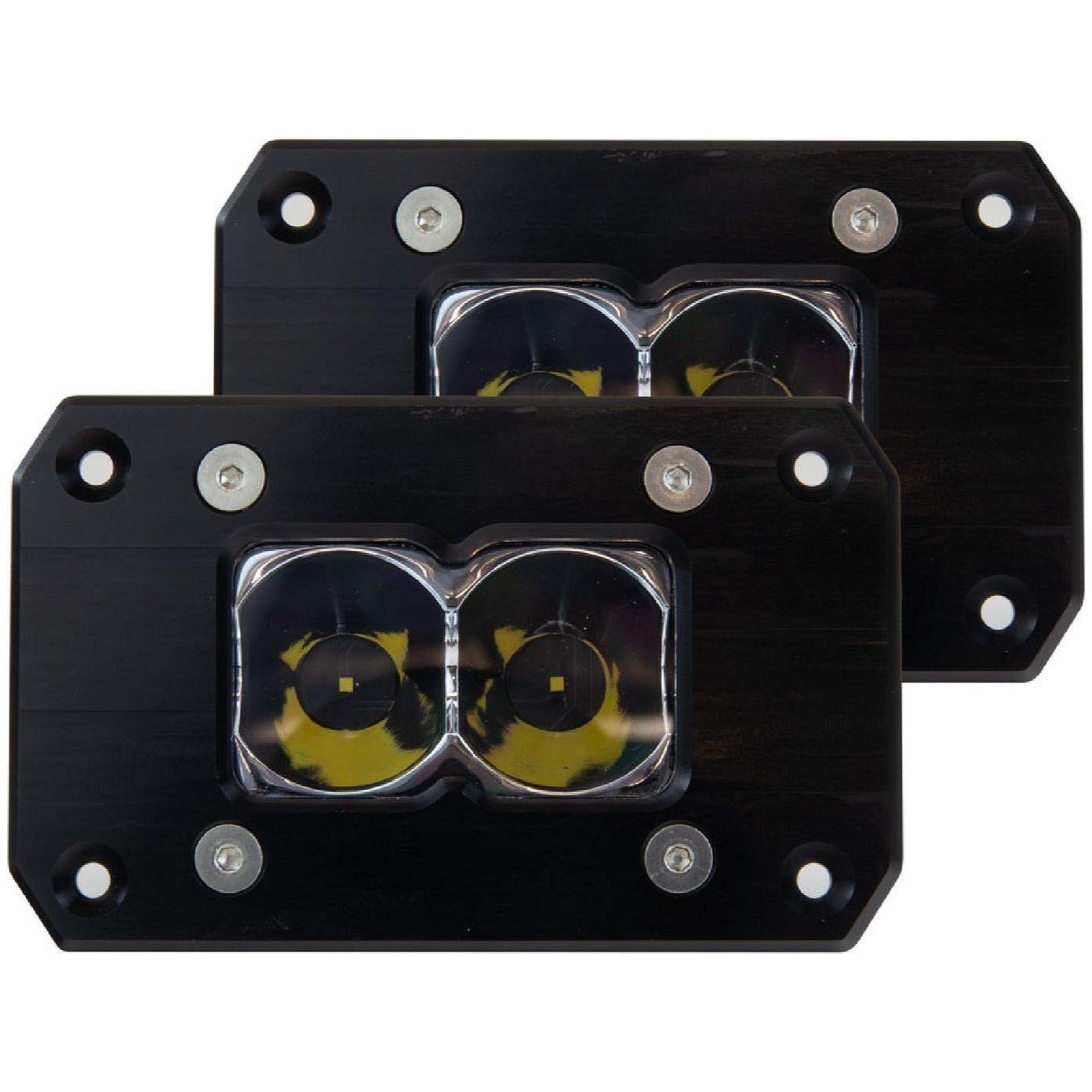 BA-2 Flush Mount LED Light Pods (Pair) CLEAR LENS SPOT /BEAM NO HARNESS(GARAGE SALE)