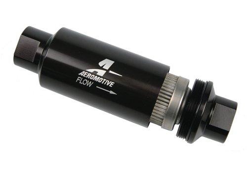 Aeromotive In-Line Filter - (AN -8 Male) 10 Micron Fabric Element Bright Dip Black Finish