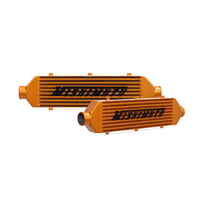 Mishimoto Universal Gold Z Line Intercooler Overall Size: 28x8x3 Core Size: 21x6x2.5 Inlet / Outlet