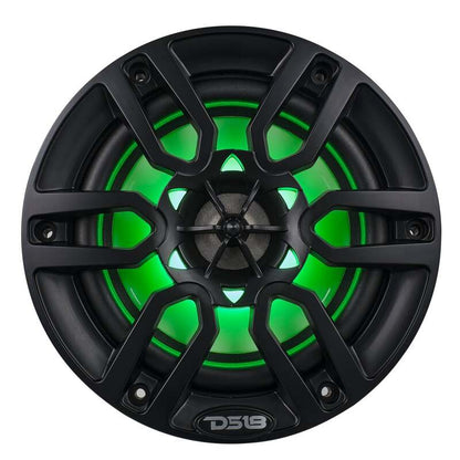 DS18 NXL Series Coaxial Marine Speakers w/ RGB Lights 6.5in 2-Way 100 Watts RMS 4 ohm Black