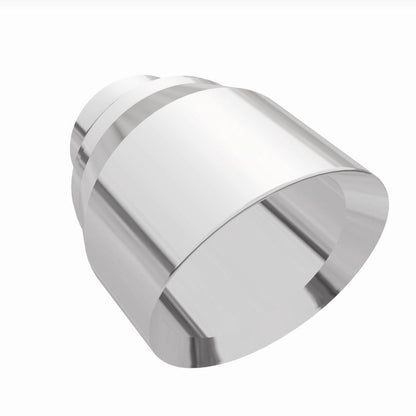 MagnaFlow Tip Stainless Double Wall Round Single Outlet Polished 4.5in DIA 2.5in Inlet 5.75in Length