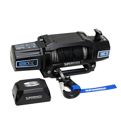 Superwinch 10000 LBS 12V DC 3/8in x 80ft Synthetic Rope SX10SR Winch - Semi Gloss Black