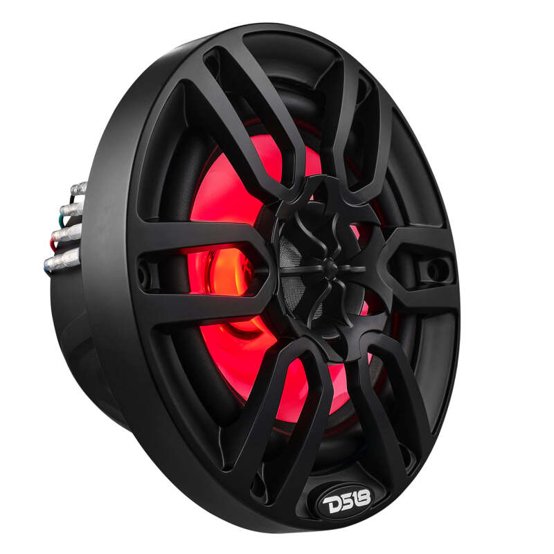 DS18 NXL Series Coaxial Marine Speakers w/ RGB Lights 6.5in 2-Way 100 Watts RMS 4 ohm Black