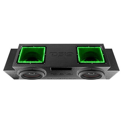 DS18 2007-23 Jeep JKU/JLU Subwoofer Enclosure 2x 12in Down Fire LED Lights (w/out Amplified System)