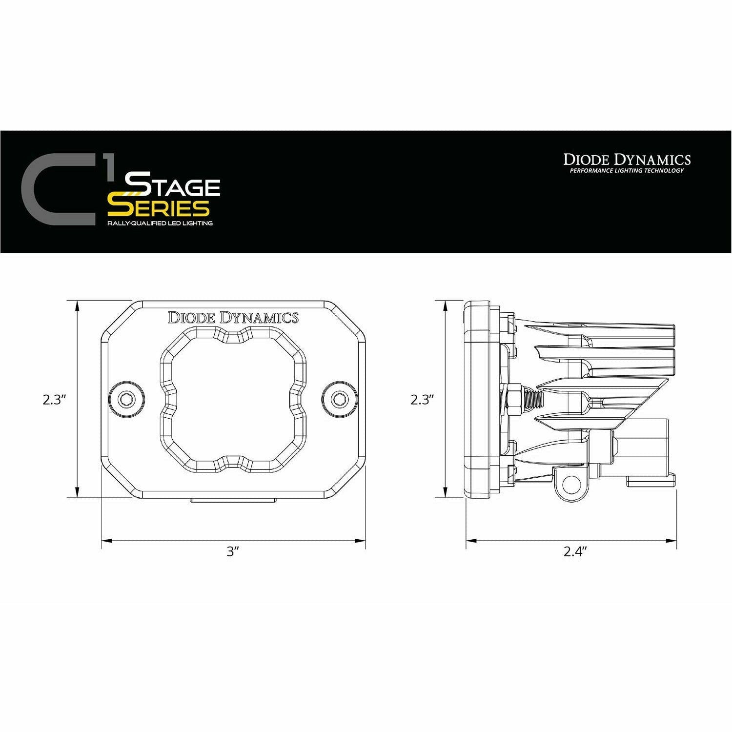 Stage Series C1 White Sport Flush Mount LED Pod