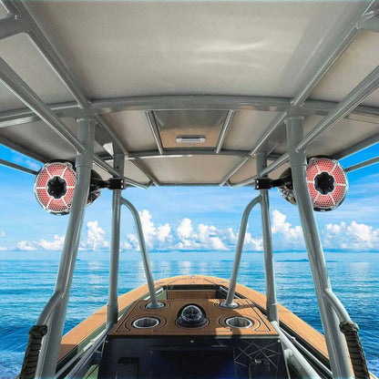 DS18 Marine And Powersports Towers 8in 125 Watts RMS RGB LED Lights Red