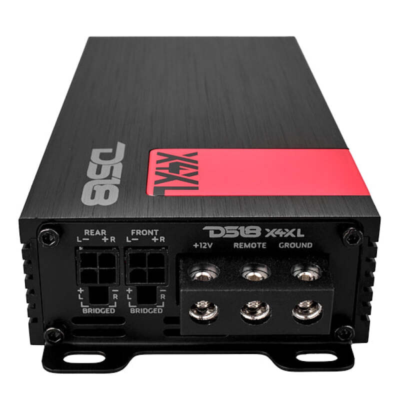 DS18 4-Channel Ultra Compact Class D Amplifier 2x 300/4ohm Bridge 4x 180/2ohm 4x 120/4ohm Watts RMS