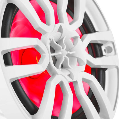 DS18 NXL Series Coaxial Marine Speaker w/ RGB Lights 8in 2-Way 125 Watts RMS 4 ohm White