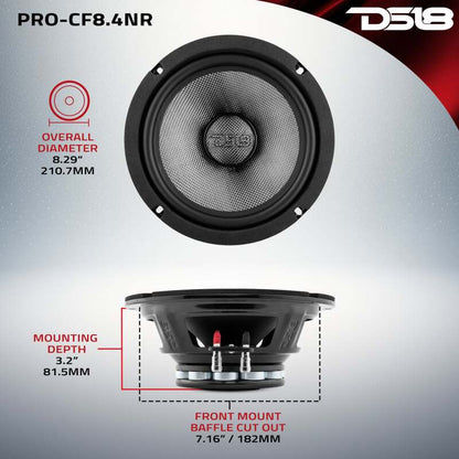 DS18 8in 300 Watts RMS 4 ohm Mid-Bass Loudspeaker Neodymium