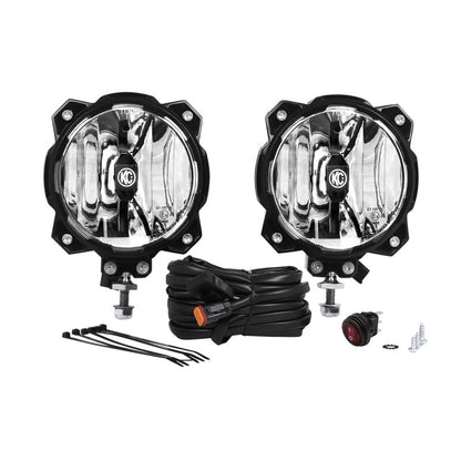 KC HiLiTES 6in. Pro6 Gravity LED Light 20w Single Mount Spot Beam (Pair Pack System)