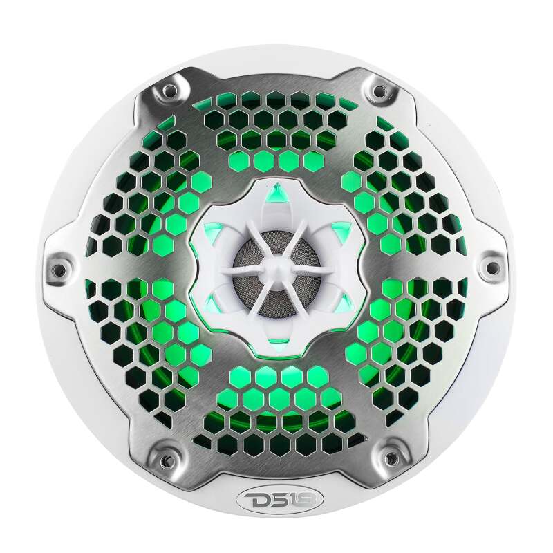 DS18 NXL-M Series Speaker w/ RGB LED Lights 6.5in 2-Way 100 Watts RMS 4 ohm White w/ Cover