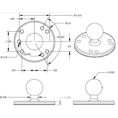Round Plate with Ball - B Size (GARAGE SALE)