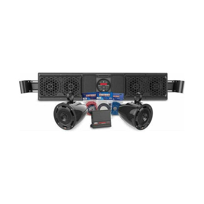 Can Am Maverick Bluetooth Overhead Sound Bar with 2 Amplified Cage Mount Speakers