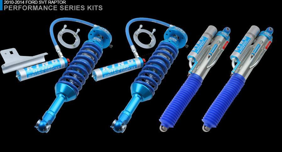 King Performance Series Front Coil-Over Kit for 2010-2014 Ford Raptor SVT W/ Adjuster