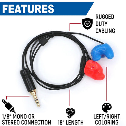 Challenger Semi-Custom Molded Ear Bud Speakers with 1/8  Plug