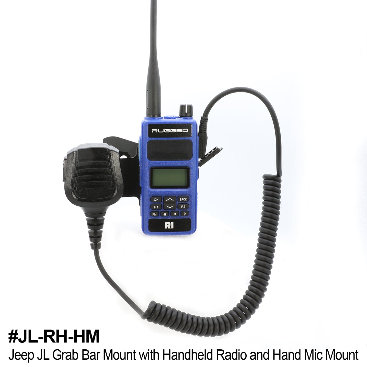 Handheld Radio Grab Bar Mount for Jeep Wrangler JK JKU JL and Gladiator JT - JK