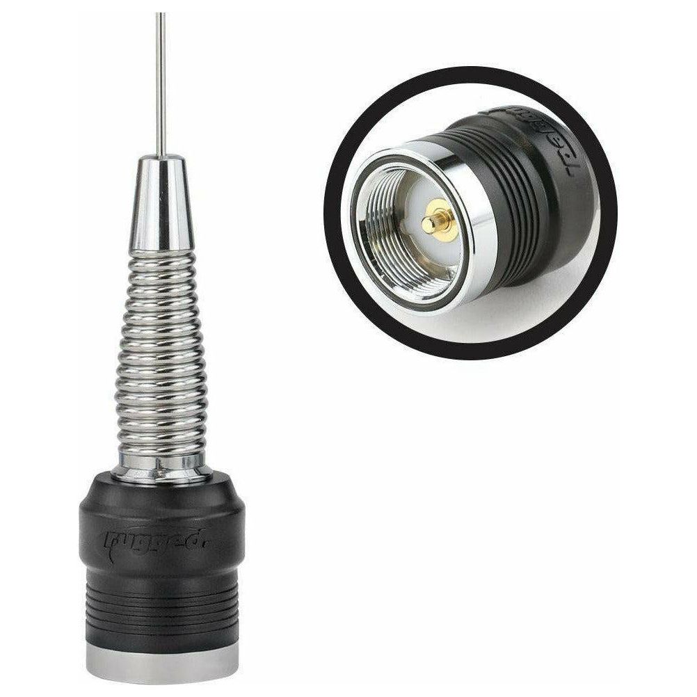 UHF & VHF Wide Band 1/4 Wave Antenna with Spring (132 - 525 MHz)