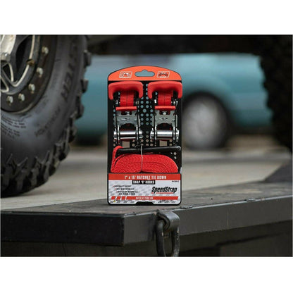 1"x15' Ratchet Tie Down with Snap S Hooks (2 Pack) (GARAGE SALE)