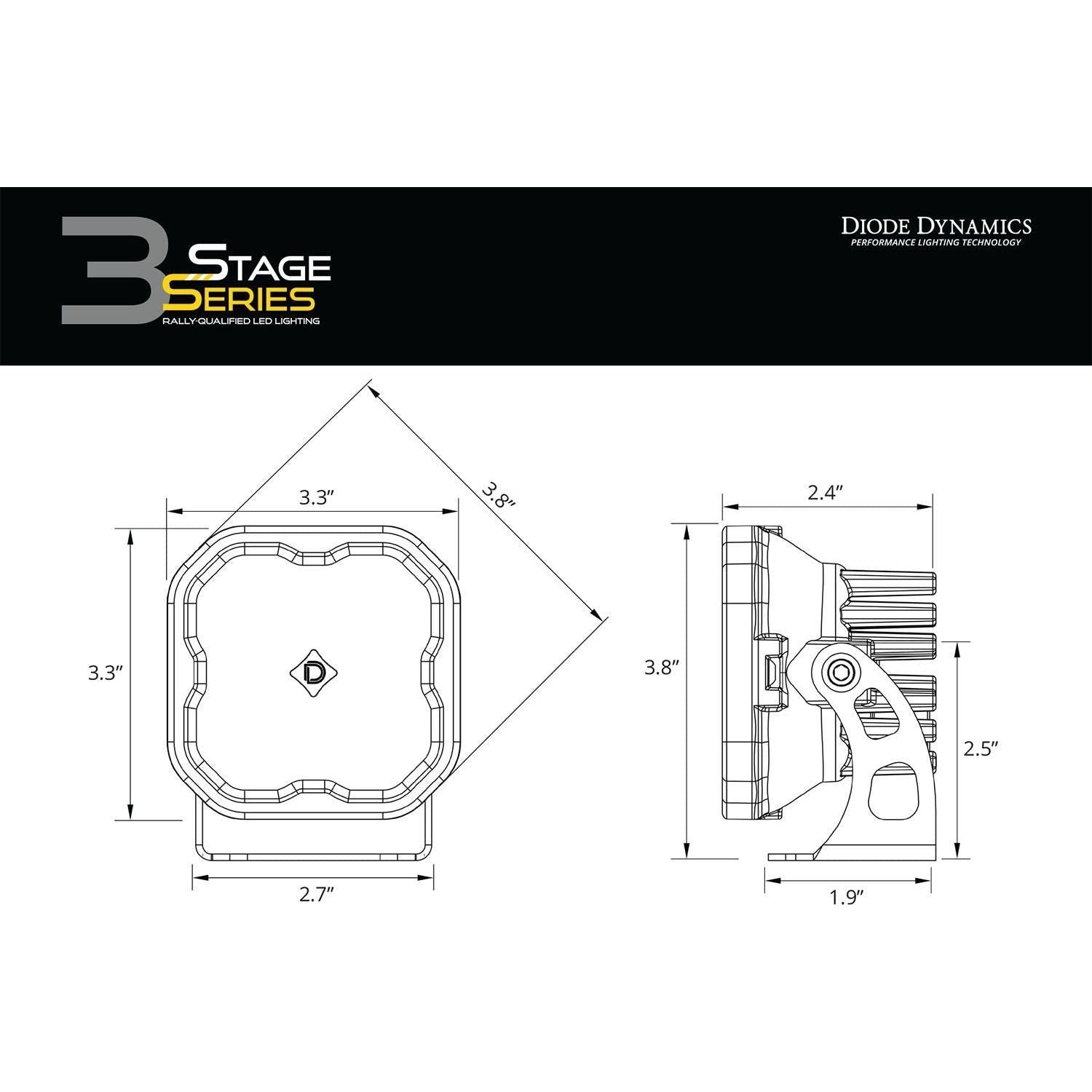 Stage Series 3" Yellow Pro LED Pods (Pair)
