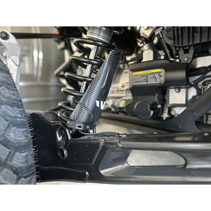 Can Am Maverick R Carbon Fiber Rear Shock Guard Set