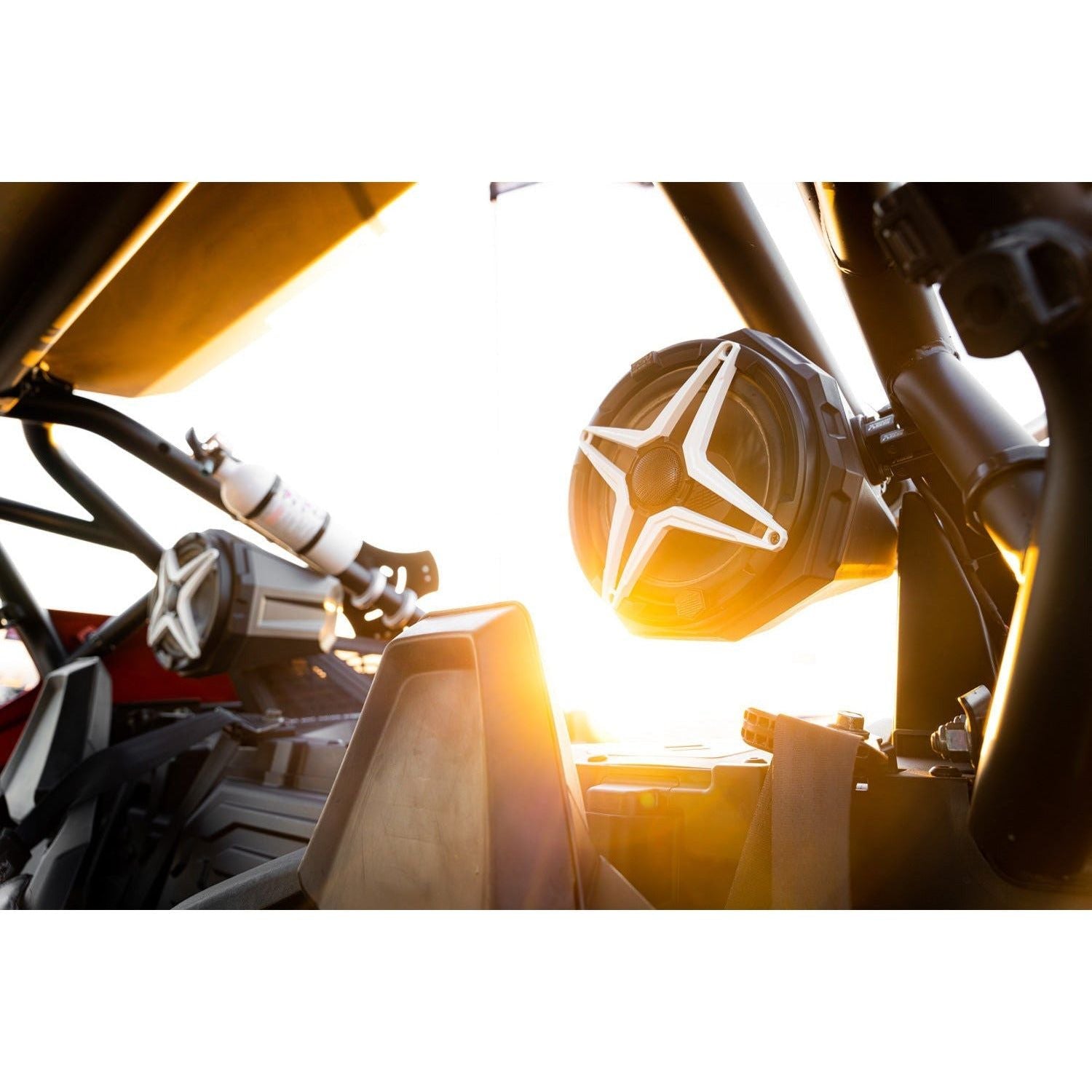 Universal 8" Cage Mounted Speaker Pods (LOADED SSV SPEAKERS W/2" CLAMPS) (GARAGE SALE)